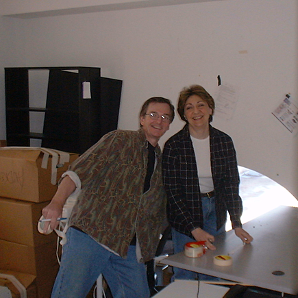 Some of the OG crew in the OG space, Lucille Teichman and Charlie Hervish.