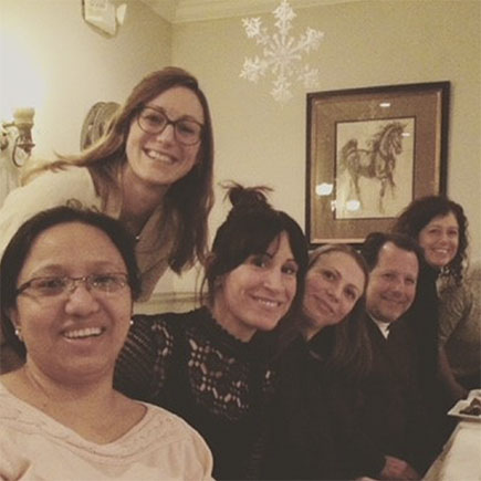 Heema Rajkarnikar, Lisa D’Elia, Jenn Calvi, Alex Toth, David Denara and Theresa Macri at our 2017 post-holiday dinner at Grasso’s in Cold Spring Harbor