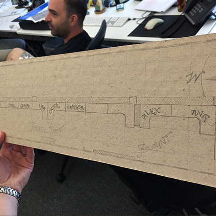 Mike Bisesti's sketch of the office floor map